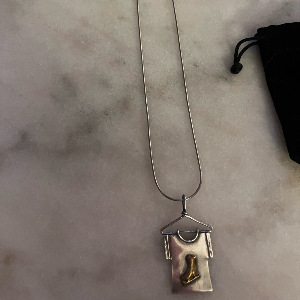 Sterling Silver Handmade Figure Skate Necklace